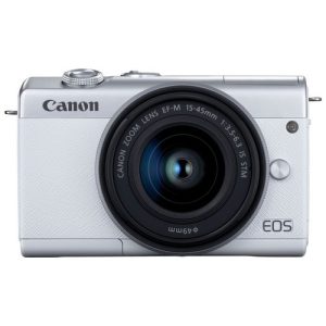 Foto principale Kit Fotocamera Mirrorless Canon EOS M200 Bianca + Obiettivo EF-M 15-45mm IS STM – Prodotto in Italiano