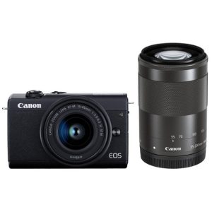 Foto principale Kit Fotocamera Mirrorless Canon EOS M200 Black + Obiettivo EF-M 15-45mm + Obiettivo 55-200mm IS STM – Prodotto in Italiano