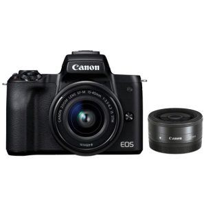 Foto principale Kit Fotocamera Mirrorless Canon EOS M50 Black + Obiettivo 15-45mm S + Obiettivo 22mm – Prodotto in Italiano