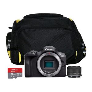 Foto principale Kit Fotocamera Mirrorless Canon EOS R100 Black + Obiettivo RF-S 18-45mm IS STM + Borsa + Memory Card da 32GB – Prodotto in Italiano