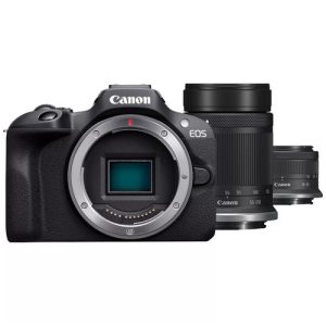 Foto principale Kit Fotocamera Mirrorless Canon EOS R100 + Obiettivo RF-S 18-45mm IS STM + Obiettivo RF-S 55-210mm F/5-7.1 IS STM – Prodotto in Italiano