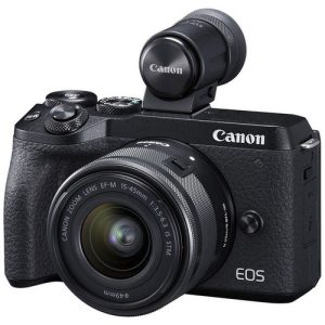 Foto principale Kit Fotocamera Mirrorless Canon M6 Mark II + Obiettivo EF-M 15-45mm + Mirino Elettronico EVF – Prodotto in Italiano