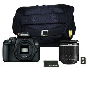 Foto principale Kit Fotocamera Reflex Canon 4000D + Obiettivo EF-S 18-55mm DC III + Borsa + Micro SD da 16GB – Prodotto in Italiano