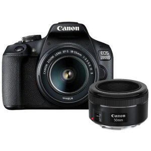 Foto principale Kit Fotocamera Reflex Canon EOS 2000D + Obiettivo 18-55mm IS + Obiettivo 50mm 1.8S – Prodotto in Italiano