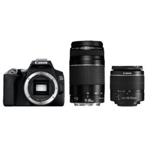 Foto principale Kit Fotocamera Reflex Canon EOS 250D + Obiettivo 18-55mm DC III + Obiettivo 75-300mm III Black – Prodotto in Italiano