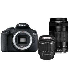 Foto principale Kit Fotocamera Reflex Canon EOS 2000D + Obiettivo EF-S 18-55mm IS II + Obiettivo 75-300mm DC III – Prodotto in Italiano