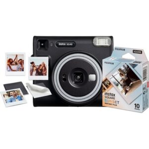 Foto principale Kit Bundle Fotocamera Istantanea Fujifilm Instax Square SQ40 Nero + Pellicole Fujifilm confezione da 10 pezzi + Calamita per foto
