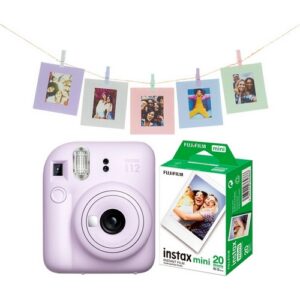 Foto principale Kit Fotocamera Istantanea Fujifilm Instax Mini 12 Lilac Purple + Pellicole Fujifilm 2 confezioni da 10 pezzi (Macaron) + Cartoline Fotografiche