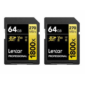 Foto principale Lexar Gold Series Professional 64 GB SDXC UHS-II U3, 1800 x confezione da 2 pezzi (LSD1800064G-B2NNU)